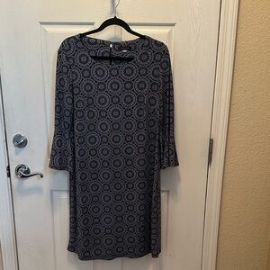 Tommy Hilfiger Black Circular Pattern Midi Dress